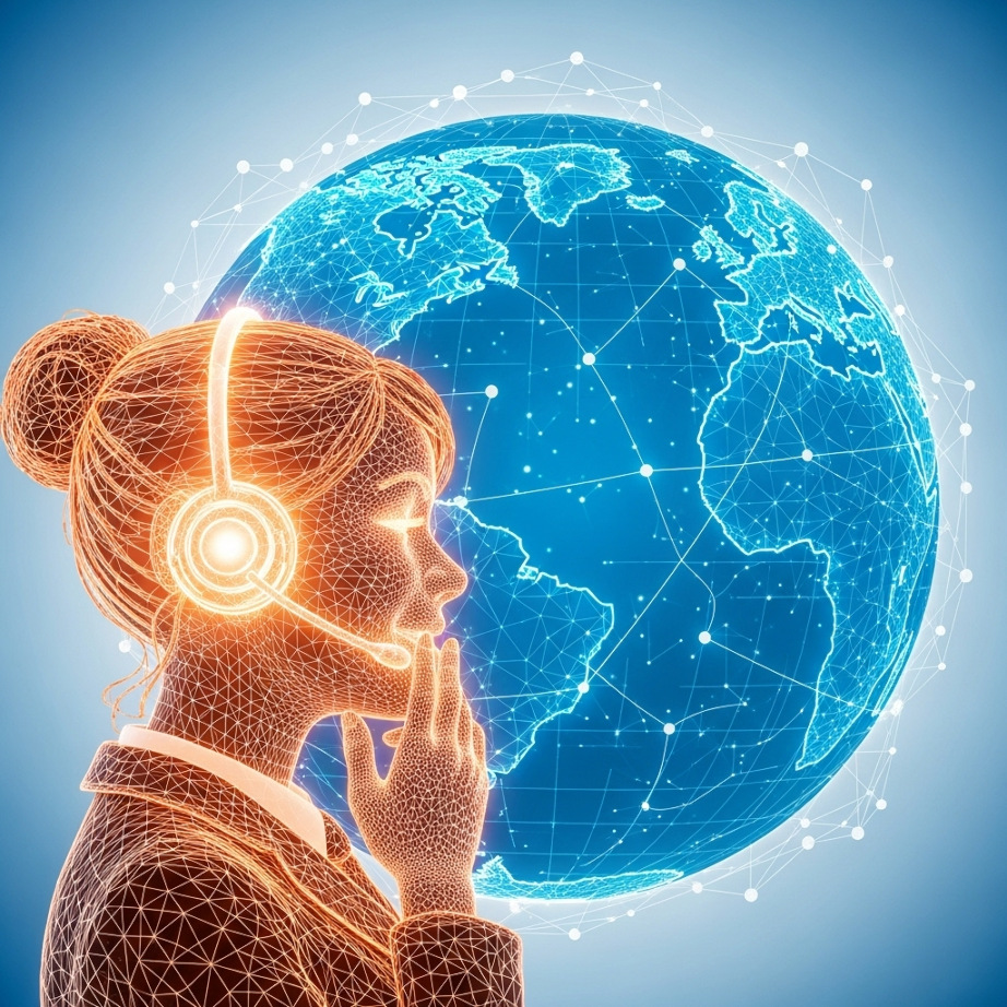 Ilustración de un agente de IA conversacional